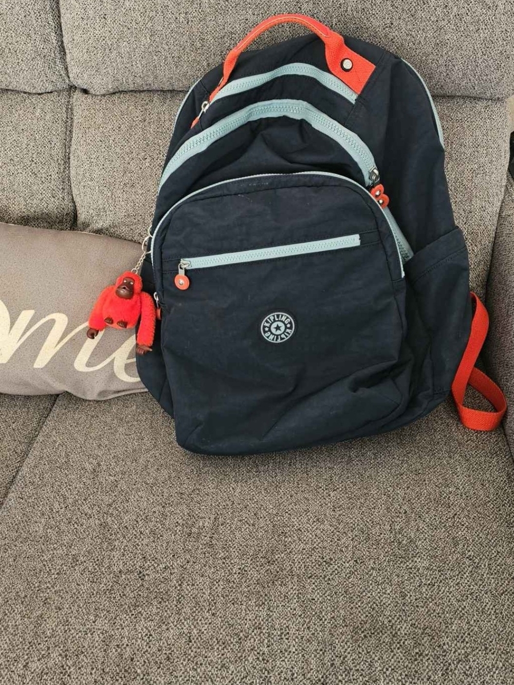 Kipling Navy Backpack with Red Accents